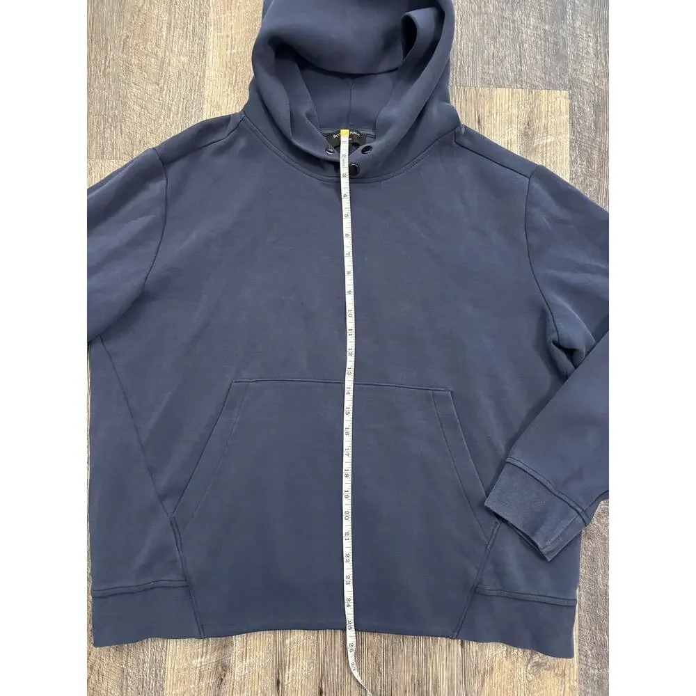 Banana Republic Eco Hoodie Mens XL Navy‎ Blue Snap Neck Sweatshirt 1166